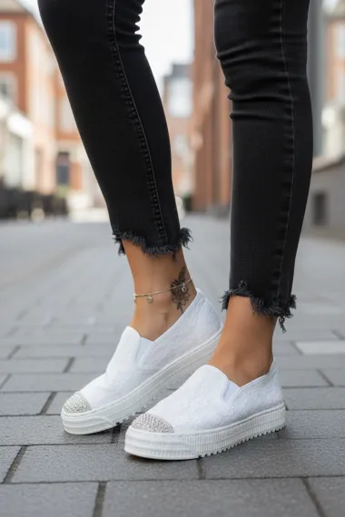 Espadrile dama casual albe Y602 N7-2